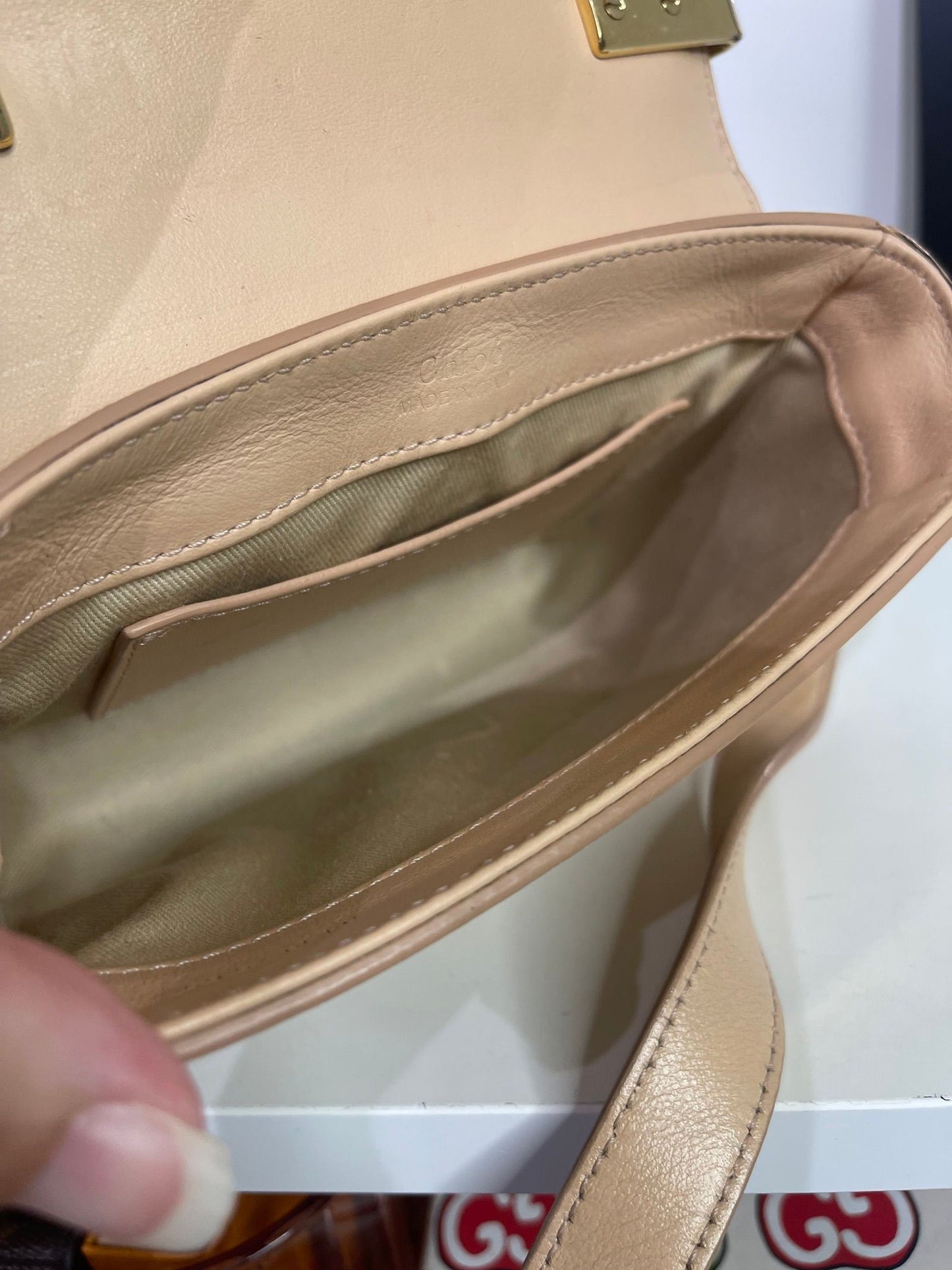 77. Chloe Mini “C” Bag Lizard Embossed