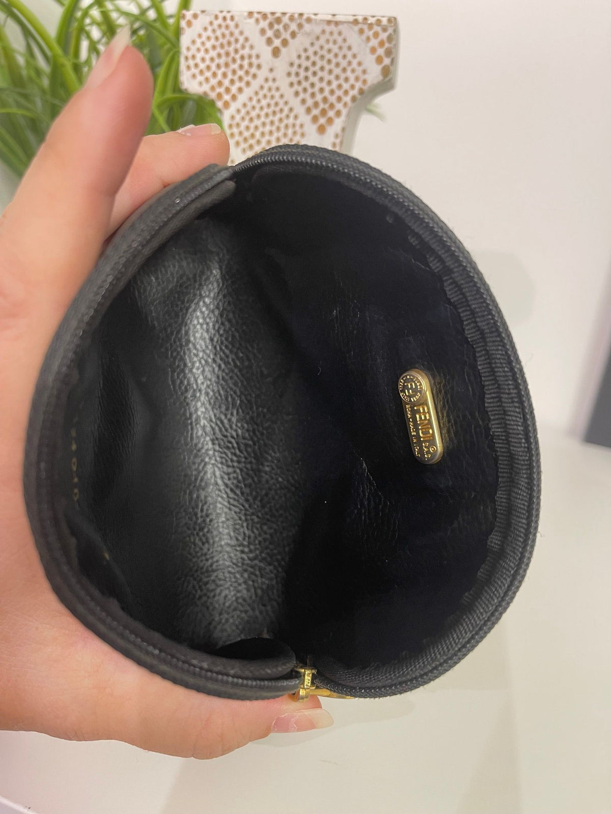 12. Fendi Pequin Cosmetic Case Pouch