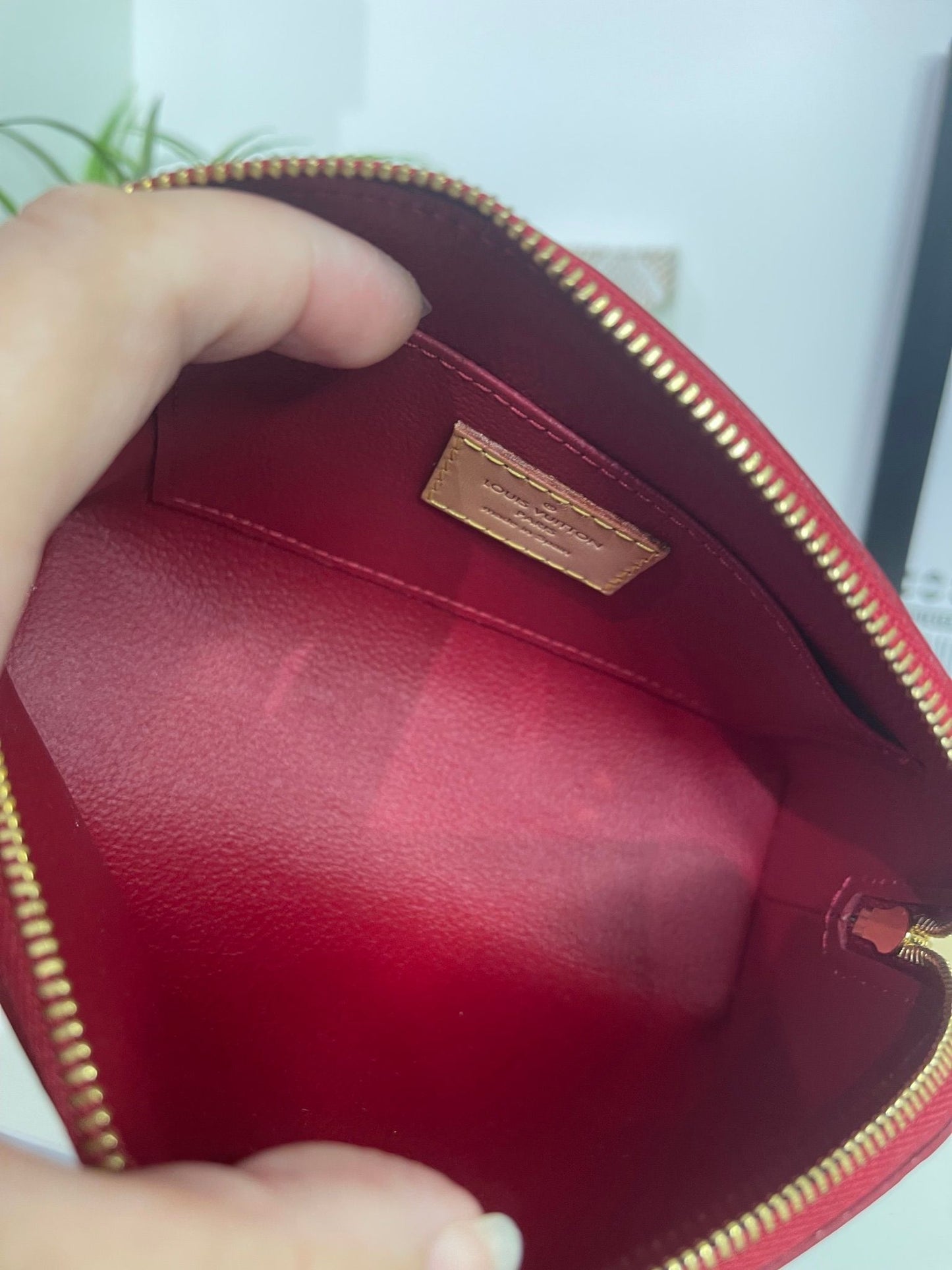 2. Louis Vuitton Red Vernis Cosmetic Case