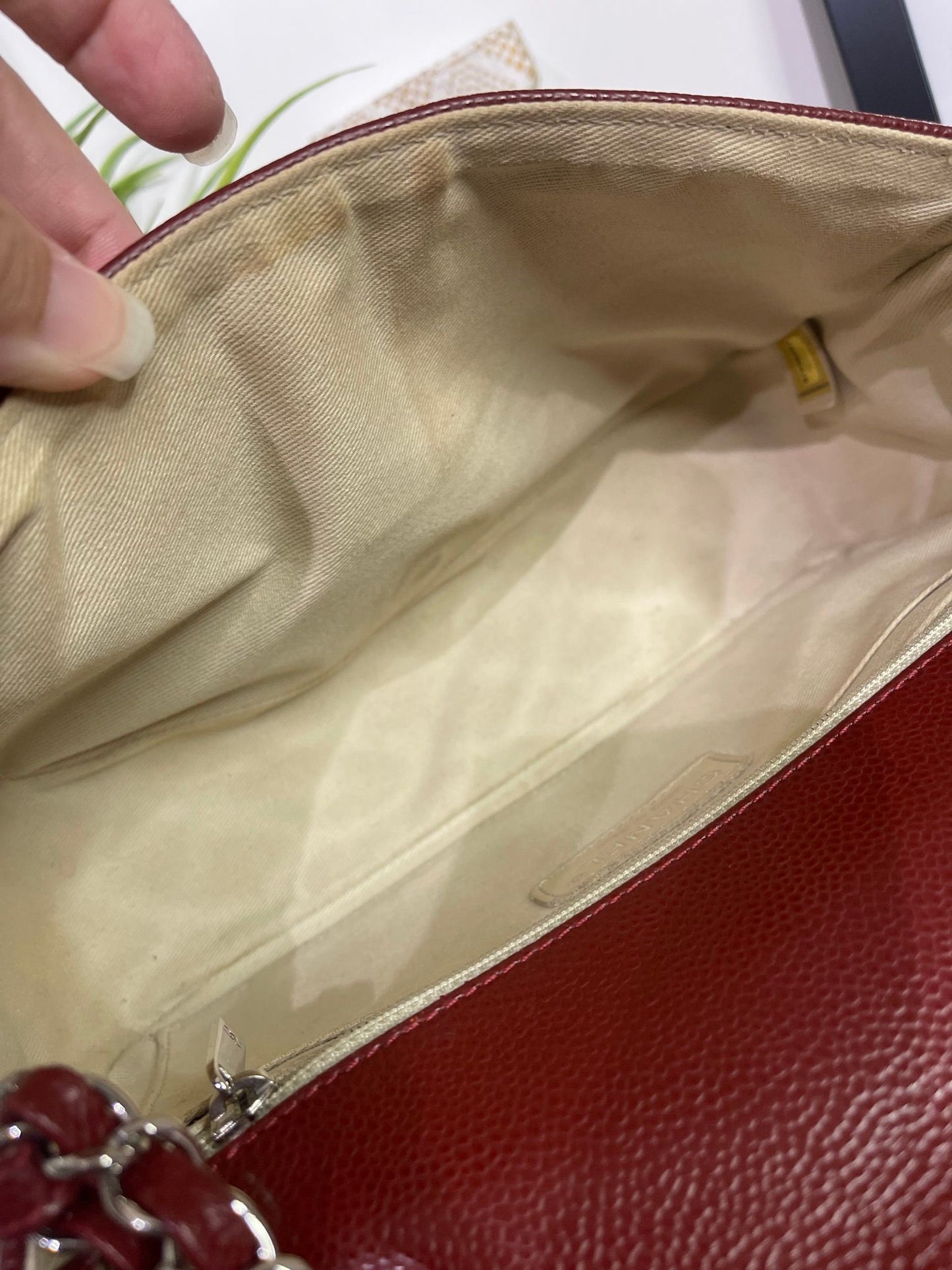 50. Chanel Caviar Bordeaux Shoulder Bag