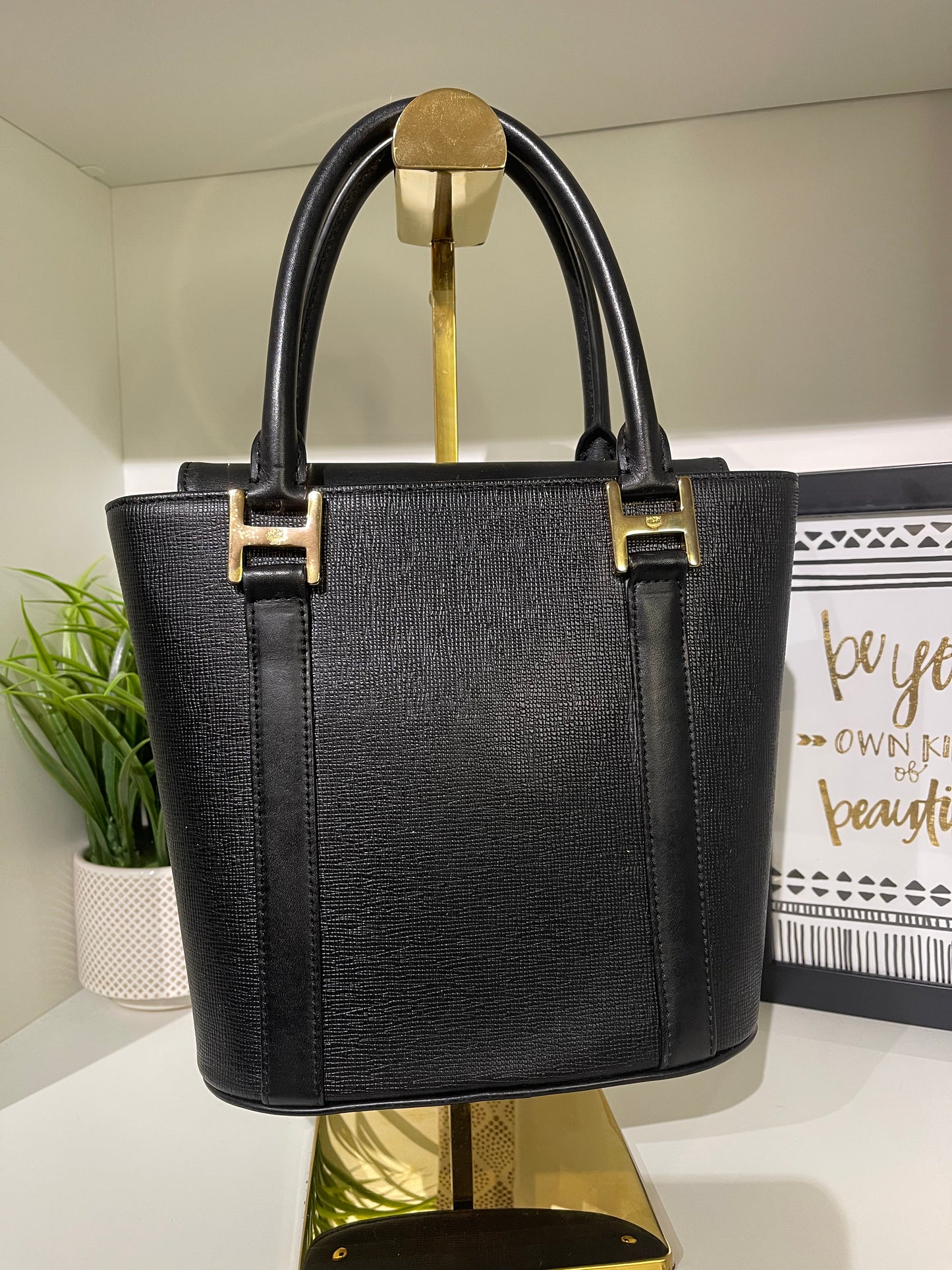 MCM Muchen Black Leather Tote