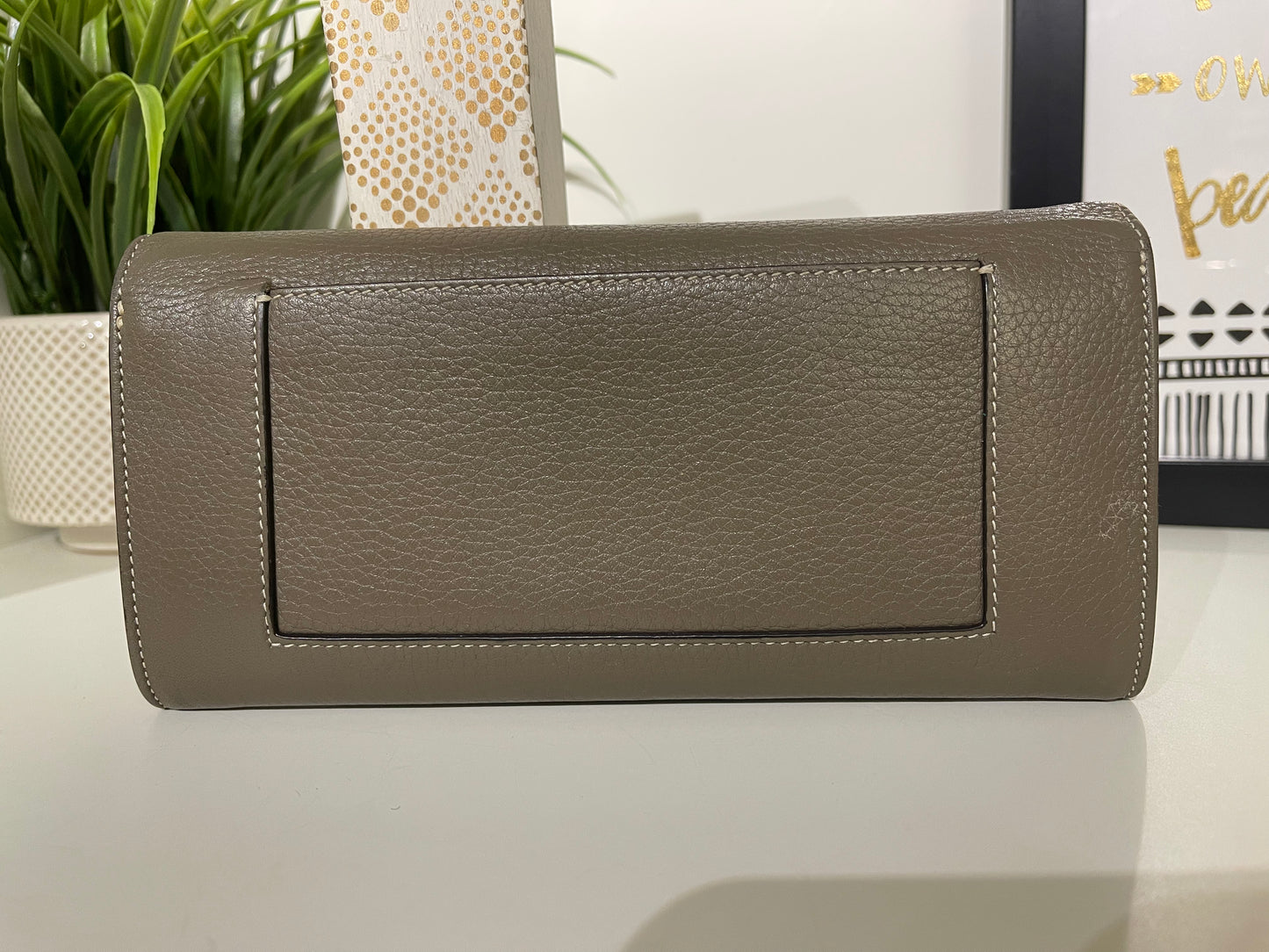 Celine Double Snap Wallet Taupe