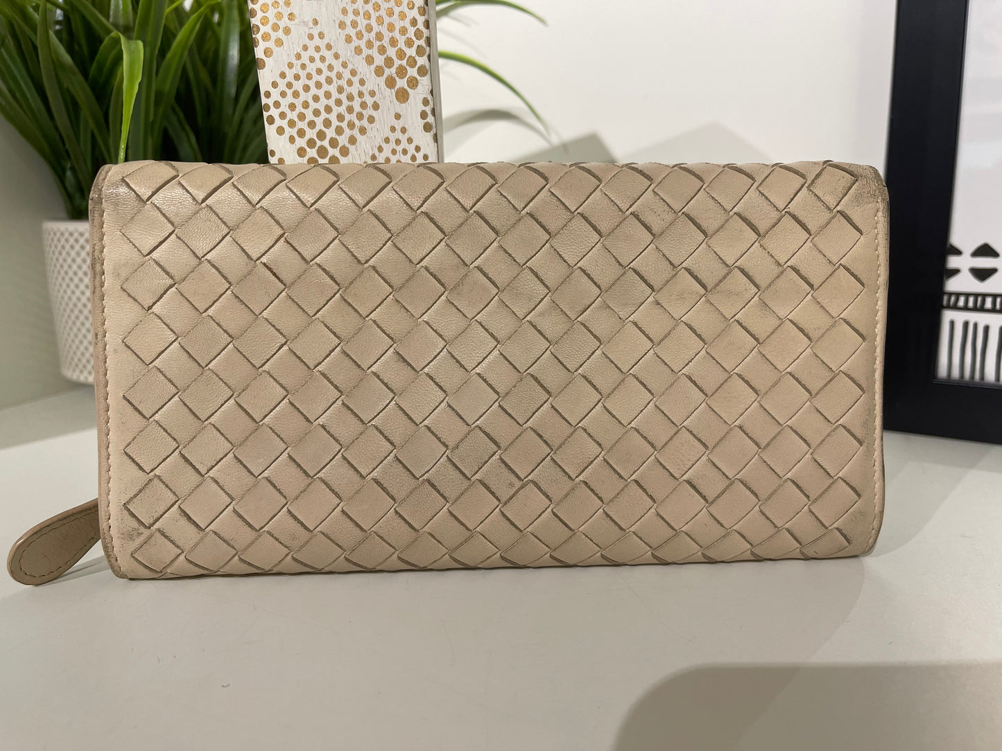 Bottega Veneta Intrecciato Continental Cream Wallet