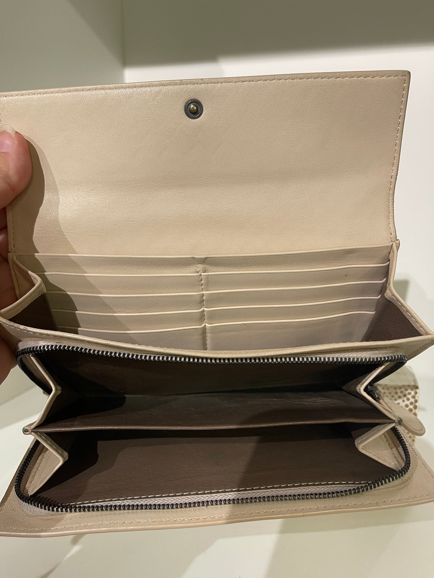 Bottega Veneta Intrecciato Continental Cream Wallet