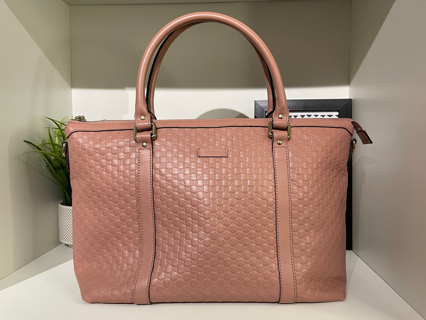 Gucci Pink Micro Zip Top Tote