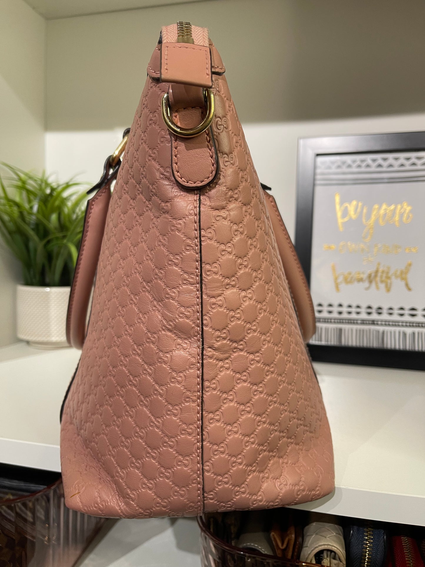 Gucci Pink Micro Zip Top Tote