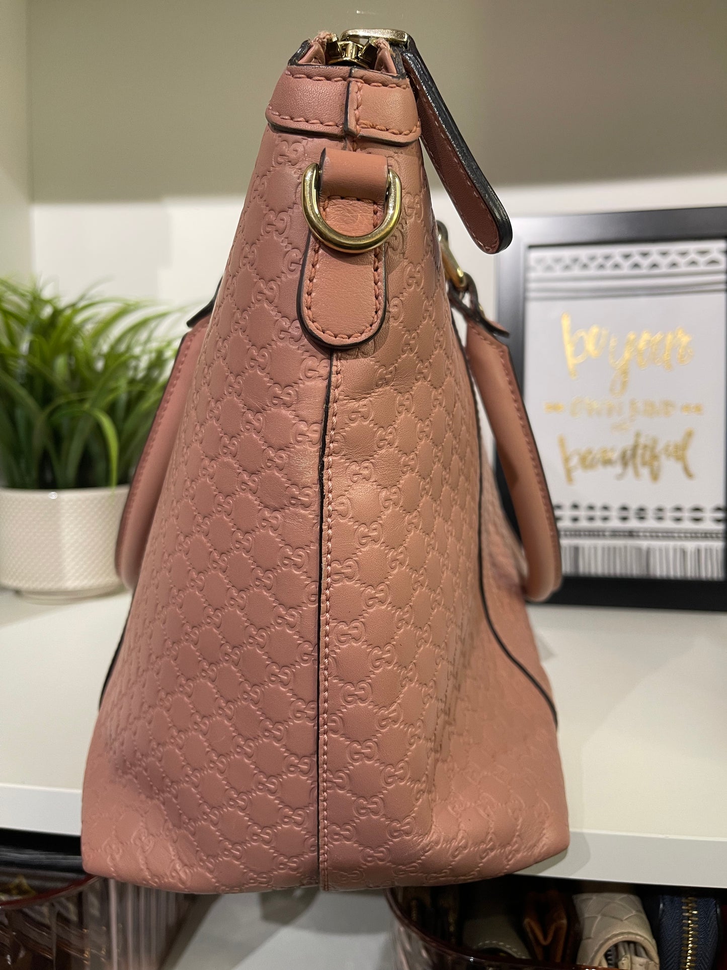 Gucci Pink Micro Zip Top Tote