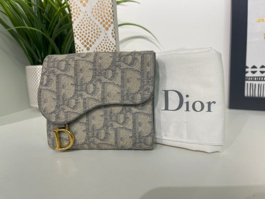 80. Christian Dior Oblique Saddle Lotus Trifold Wallet