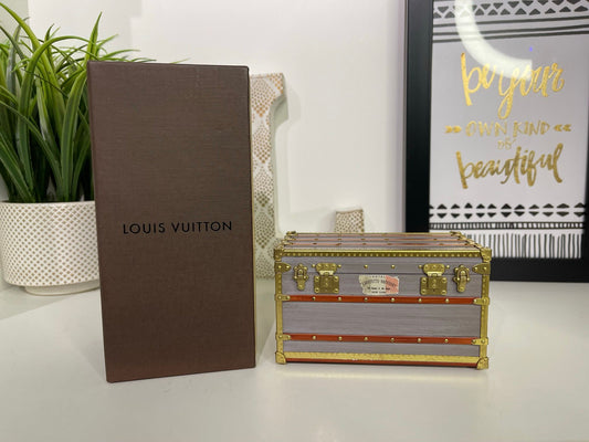 68. Louis Vuitton Mini Malle Zinc Trunk Jewelry Box