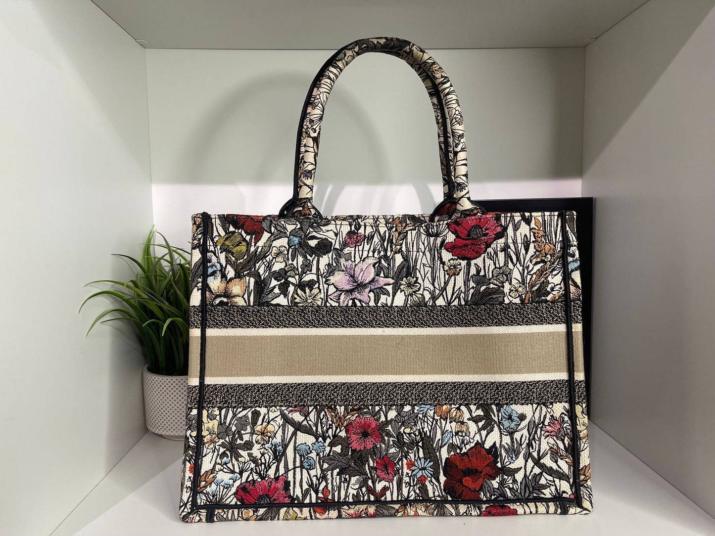 110. Christian Dior Medium Floral Book Tote