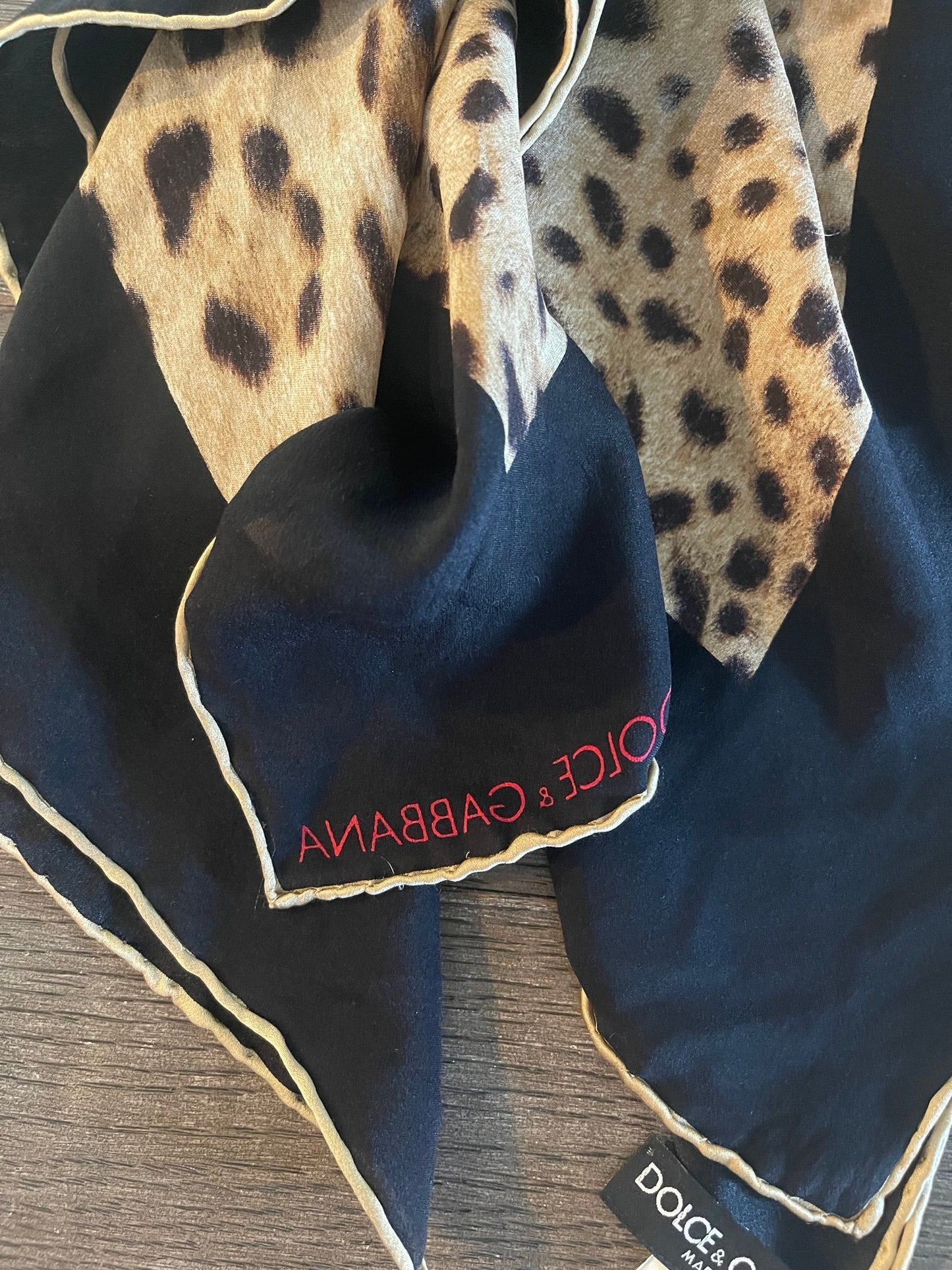 116. Dolce & Gabbana Cheetah Print Silk Scarf
