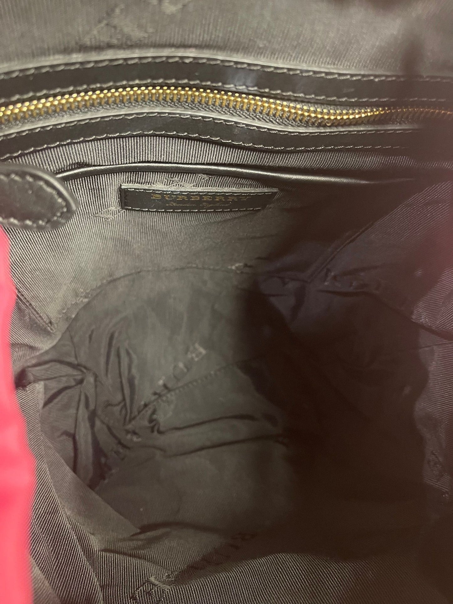 13. Burberry Nylon Raspberry Backpack