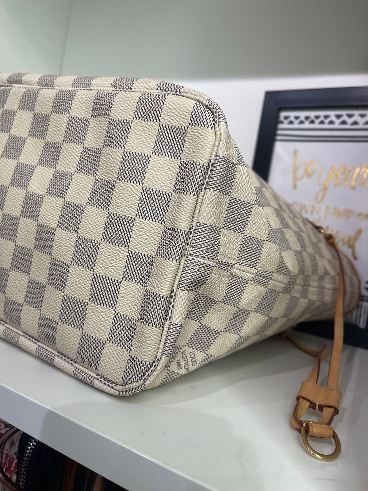 56. Louis Vuitton Damier Azur Neverfull MM w/ Pouch