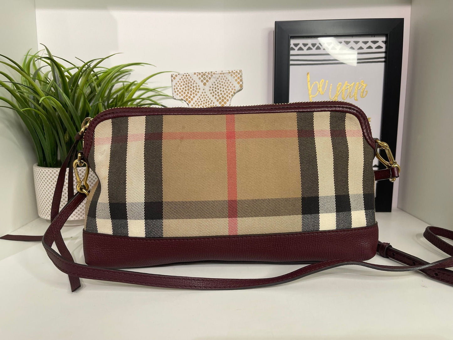 107. Burberry Derby House Check Crossbody