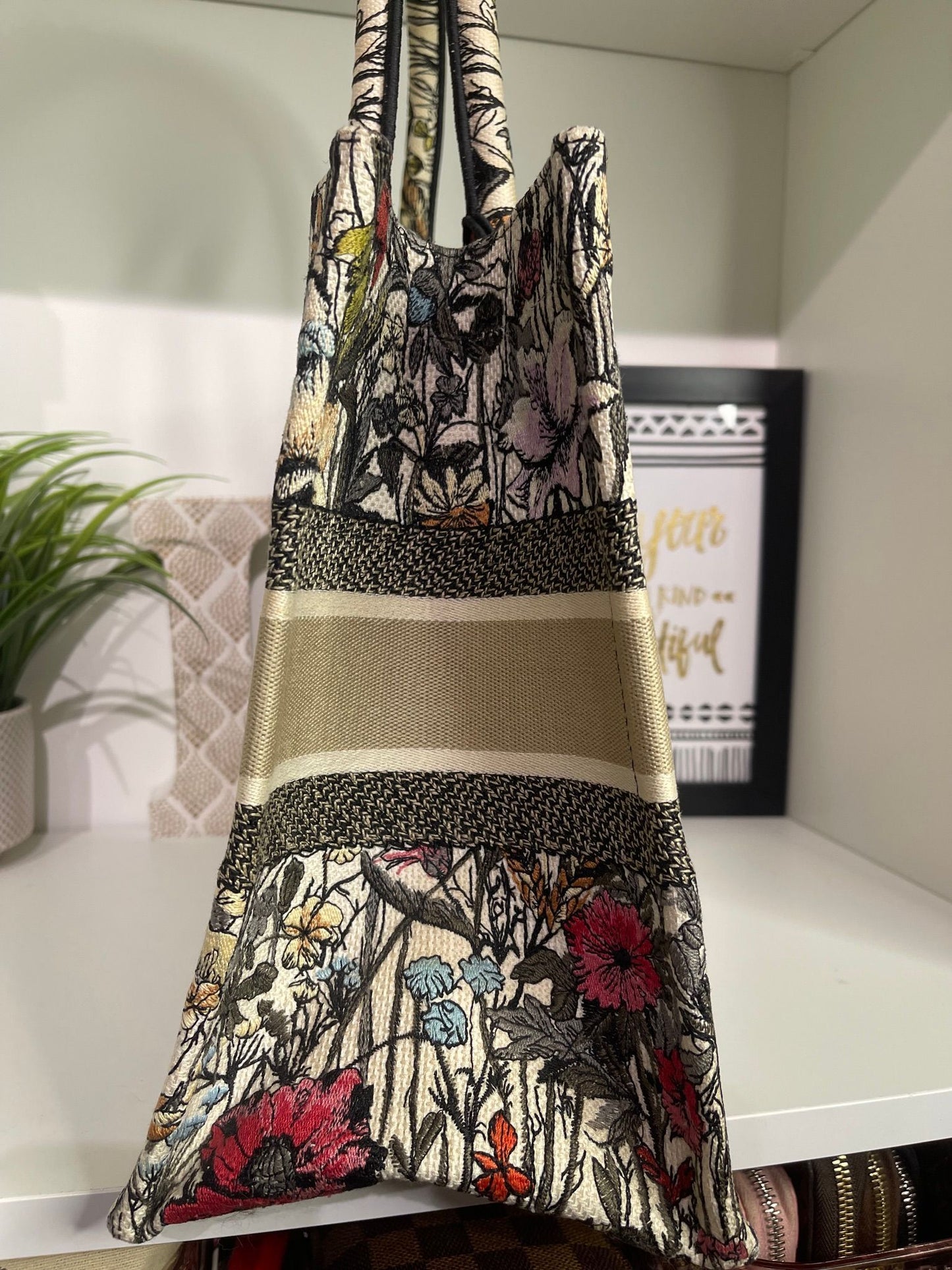 110. Christian Dior Medium Floral Book Tote