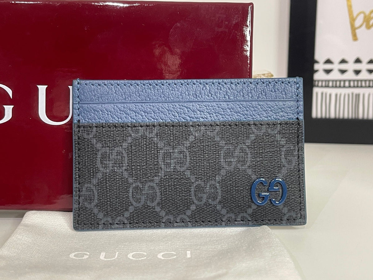 25. Gucci Supreme Black Blue Card Case