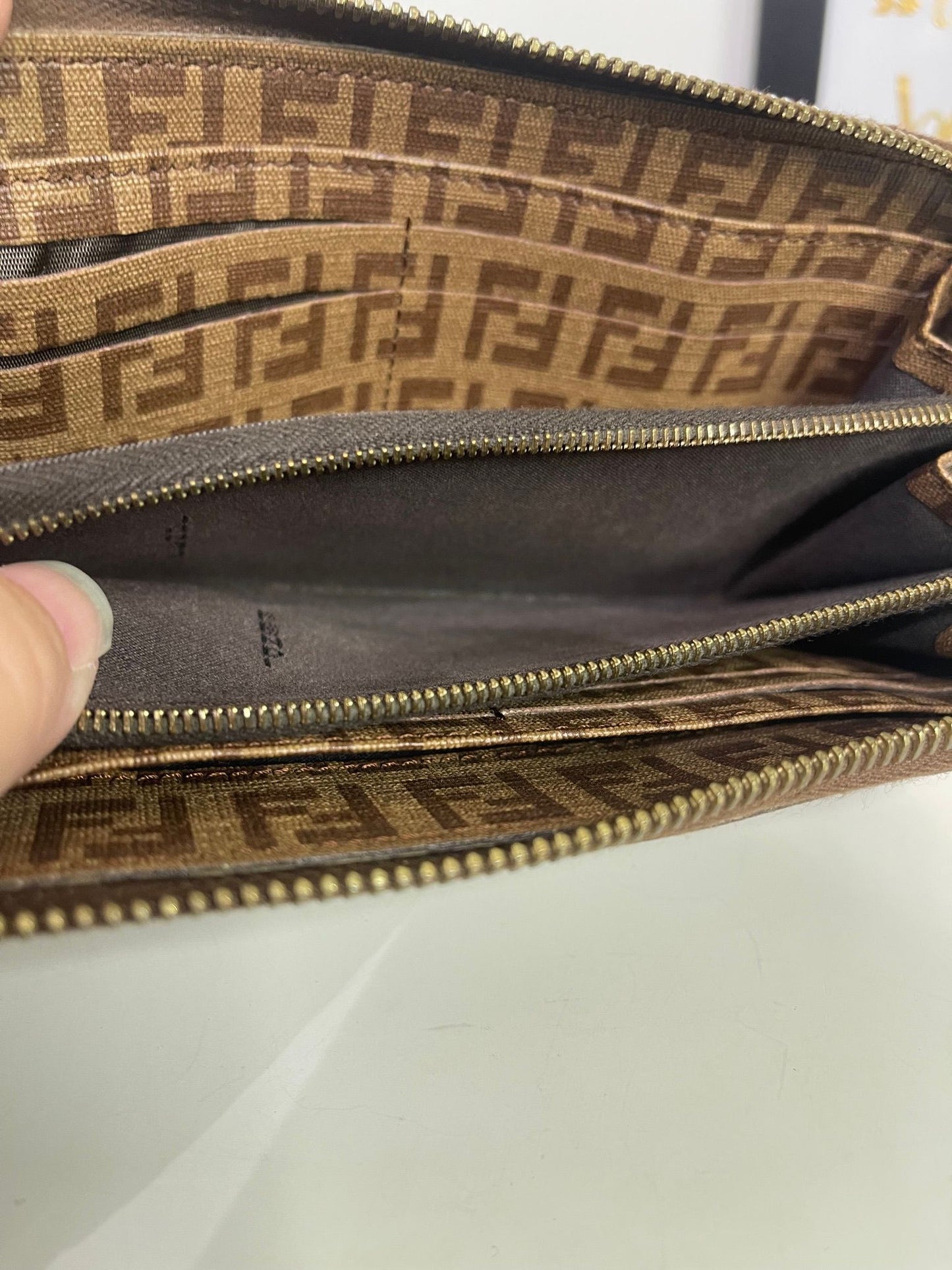 88. Fendi Zucchino Coated Canvas Zippy Wallet