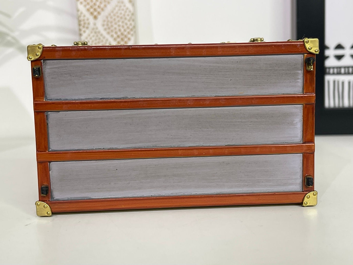 68. Louis Vuitton Mini Malle Zinc Trunk Jewelry Box