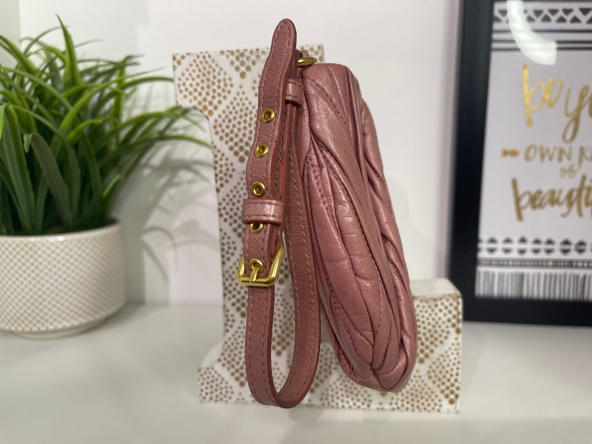 75. Miumiu Pink Matelasse Wristlet
