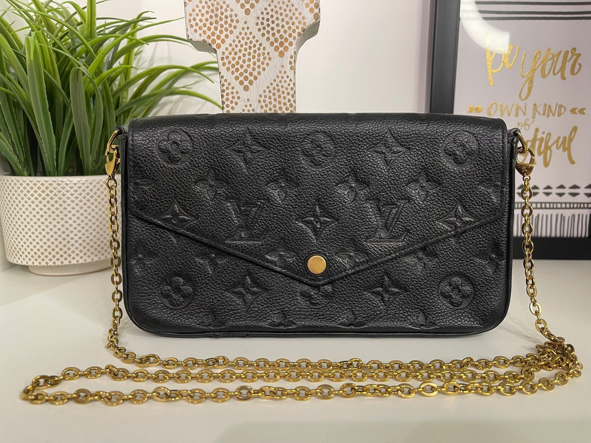 70. Louis Vuitton Black Empriente Felicie Pouchette