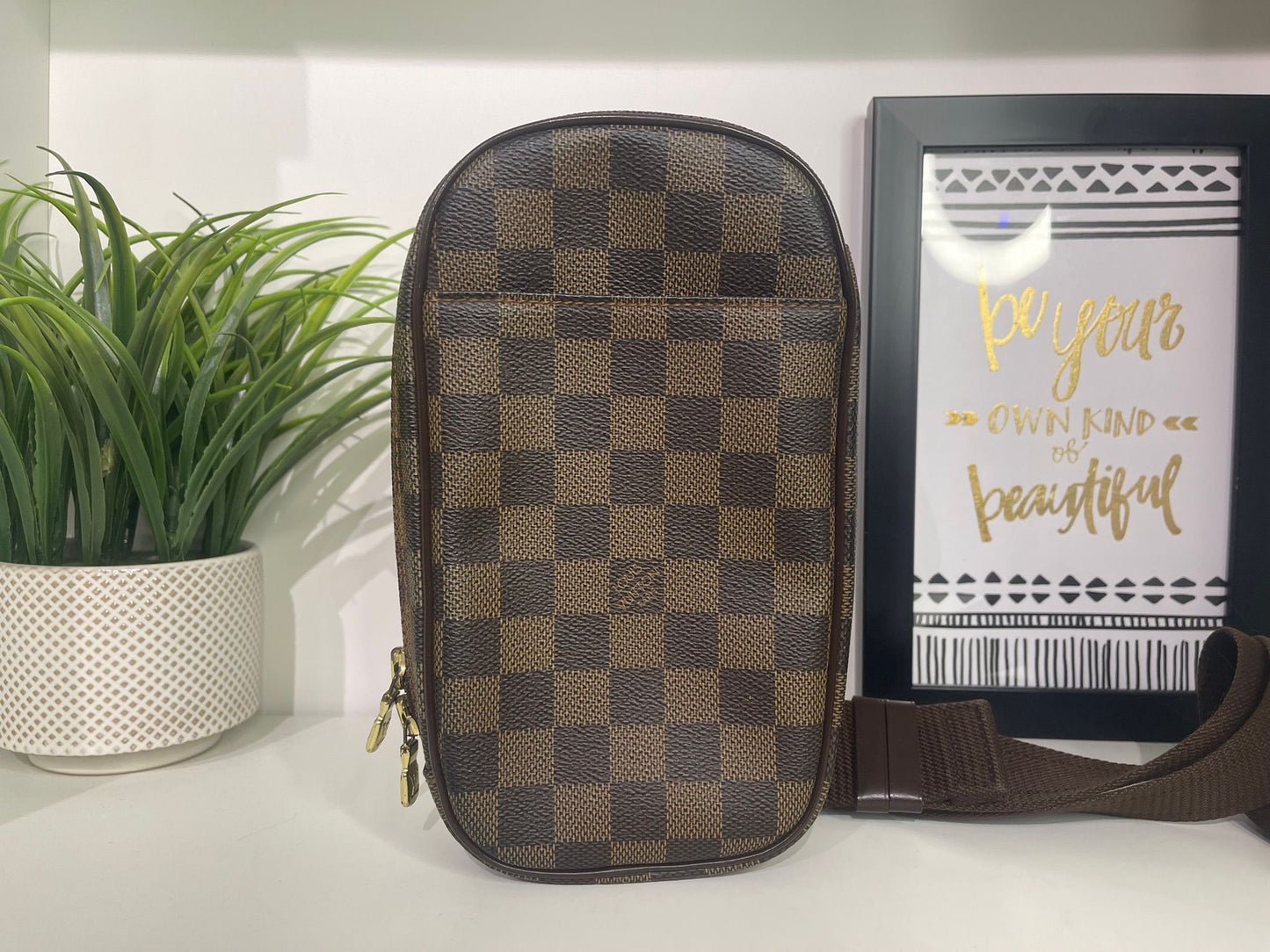 69. Louis Vuitton Damier Ebene Gange Sling Bag