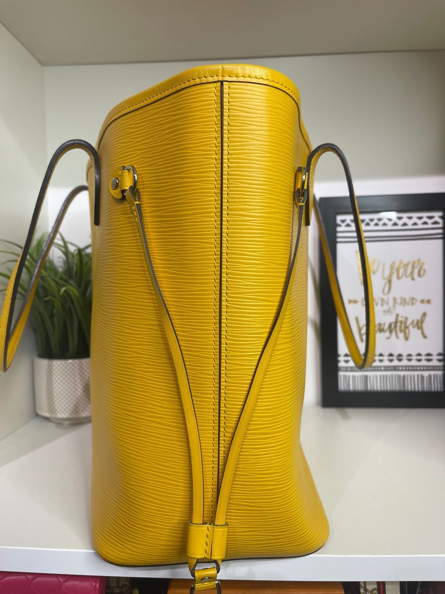 89. Louis Vuitton Yellow Epi Neverfull MM
