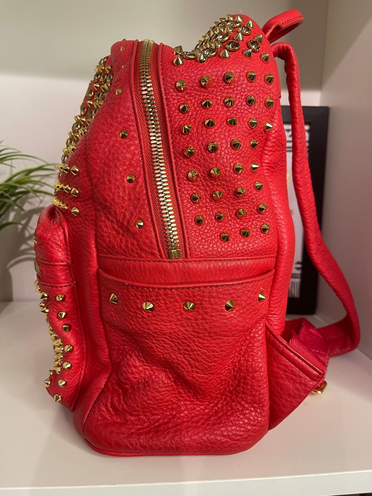 4. MCM Crystal Studded Backpack