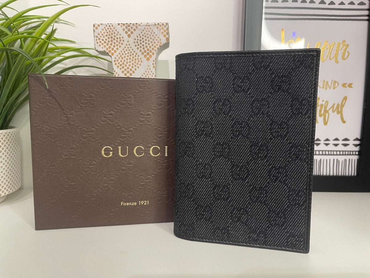 54. Gucci Black Denim Passport Cover
