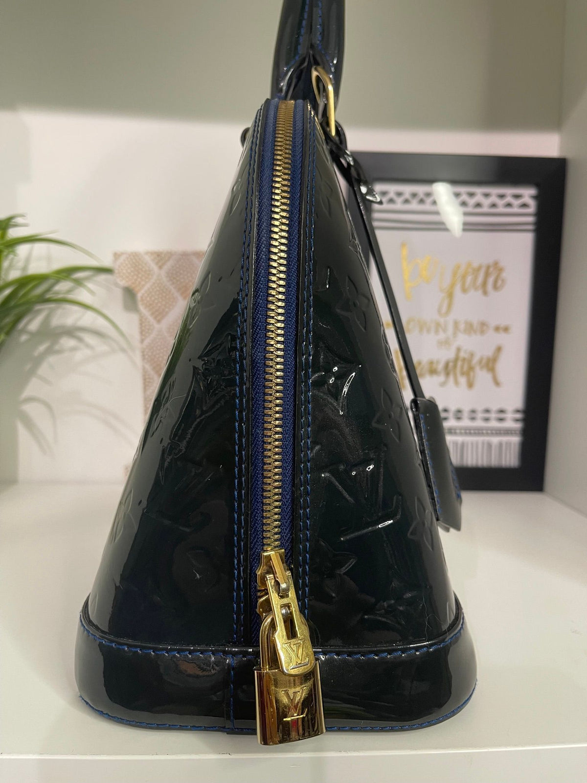 22. Louis Vuitton Green/Blue Vernis Alma PM