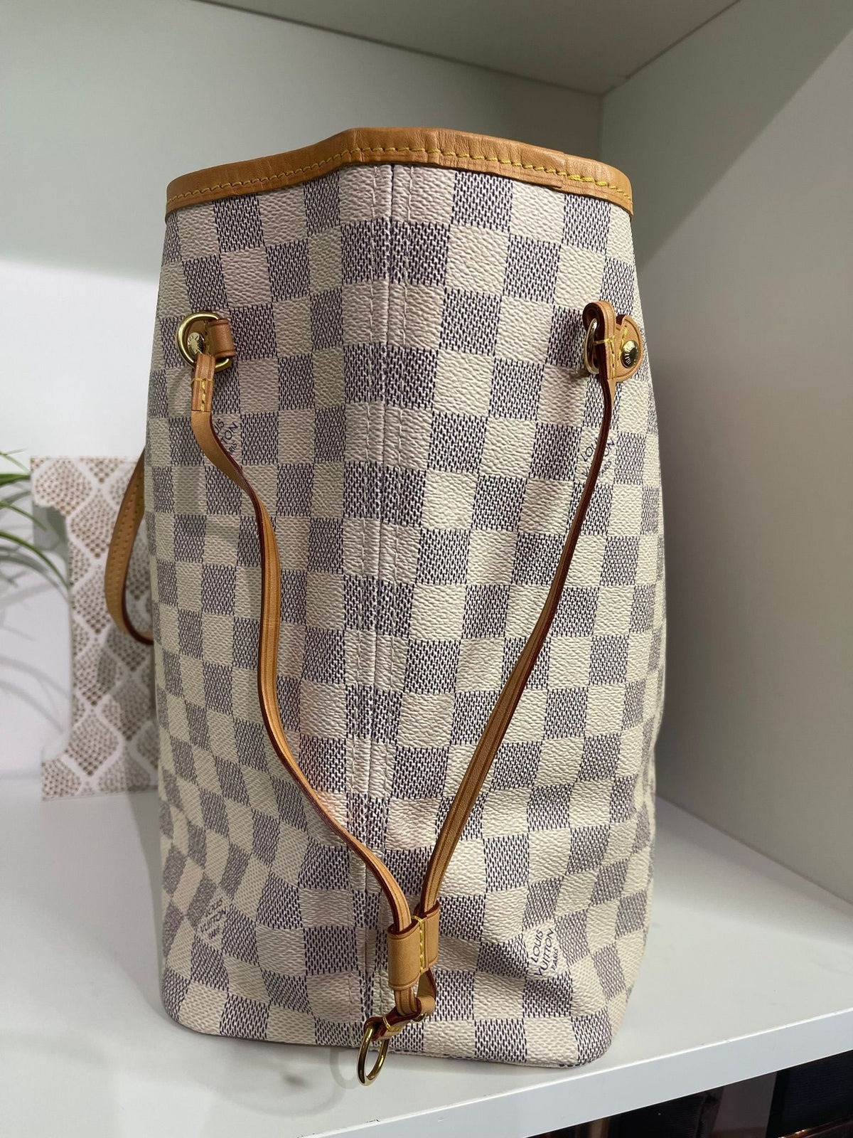 56. Louis Vuitton Damier Azur Neverfull MM w/ Pouch