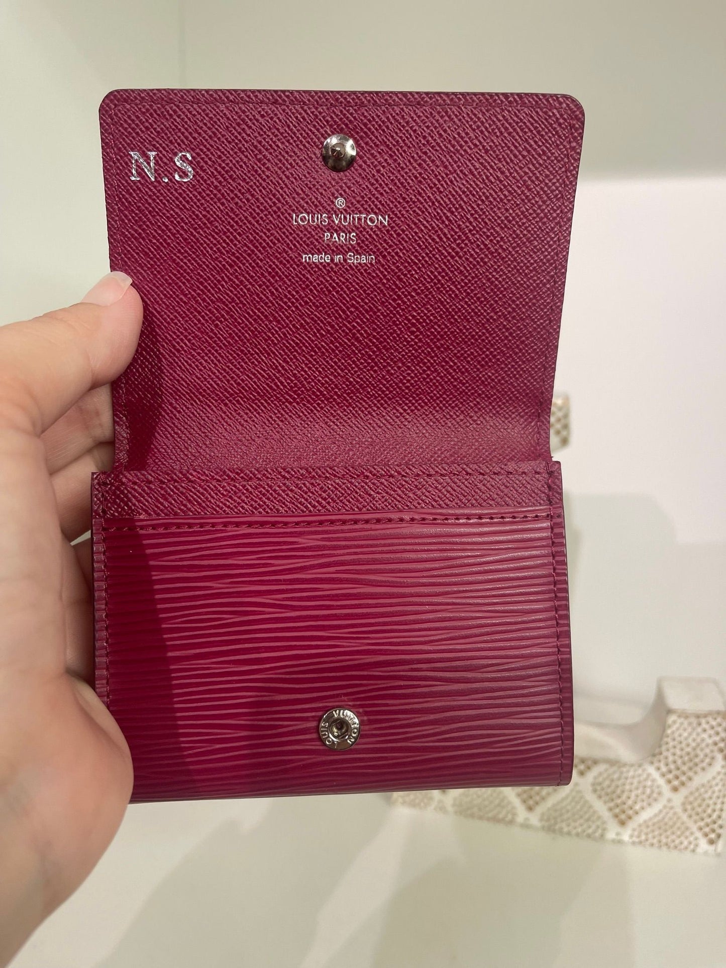 62. Louis Vuitton Fuscia Epi Card Holder