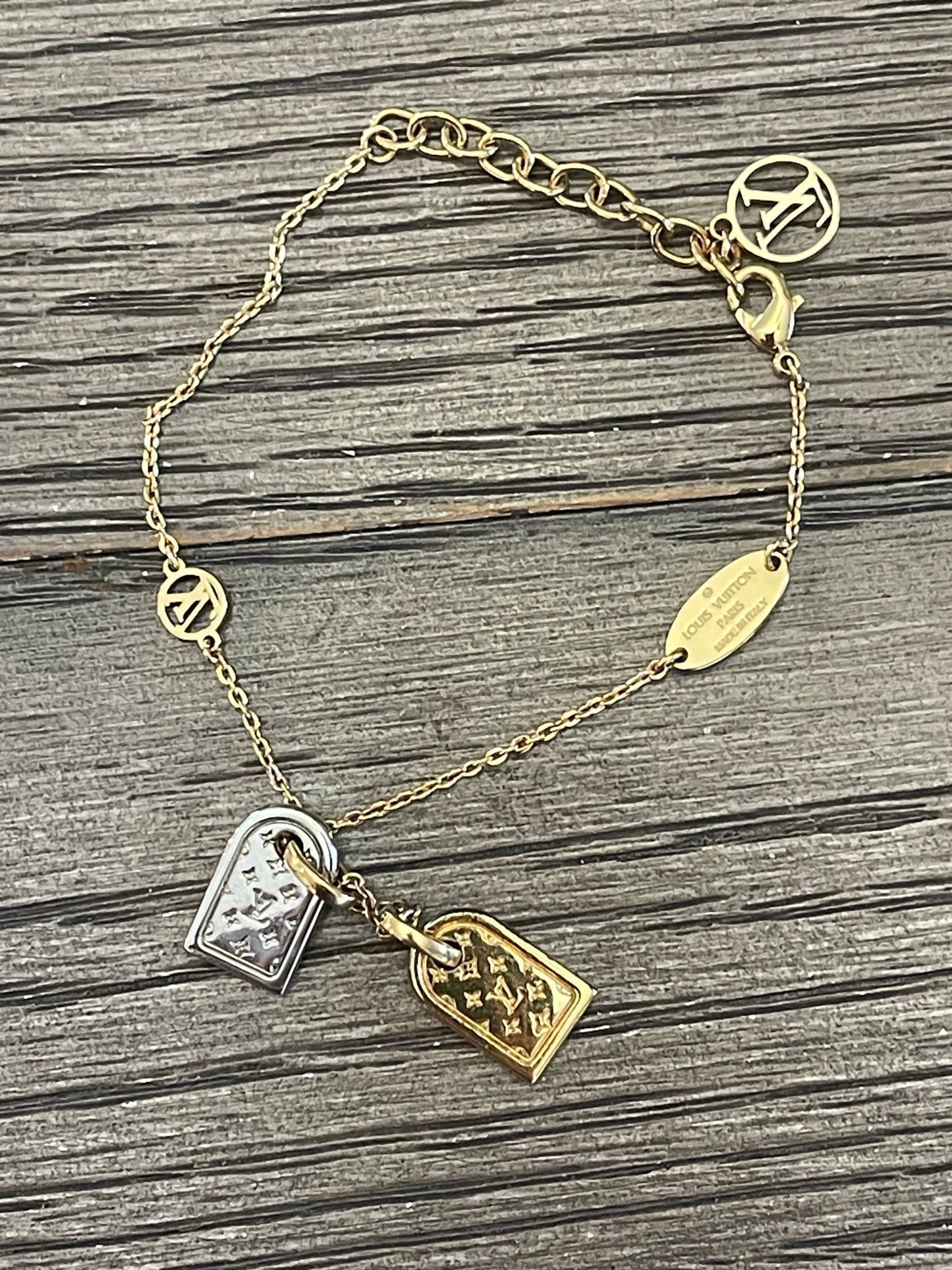52. Louis Vuitton Nanogram Two Tone Bracelet