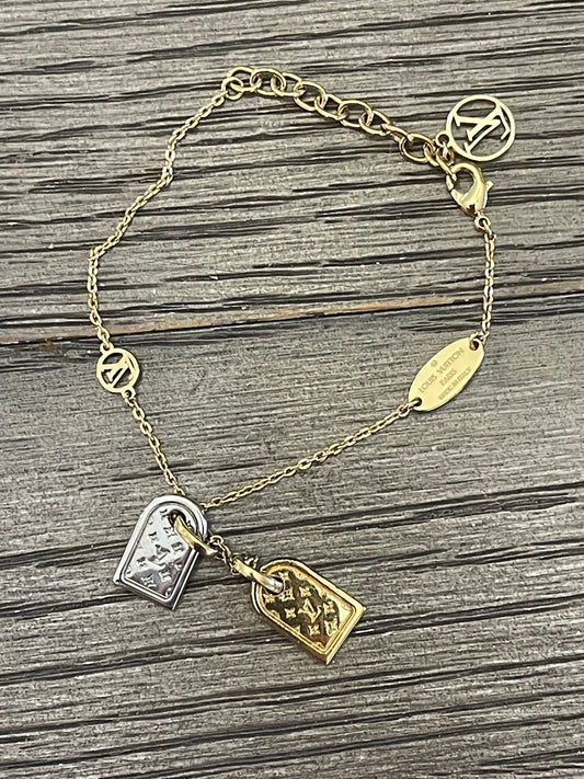 52. Louis Vuitton Nanogram Two Tone Bracelet