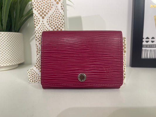 62. Louis Vuitton Fuscia Epi Card Holder