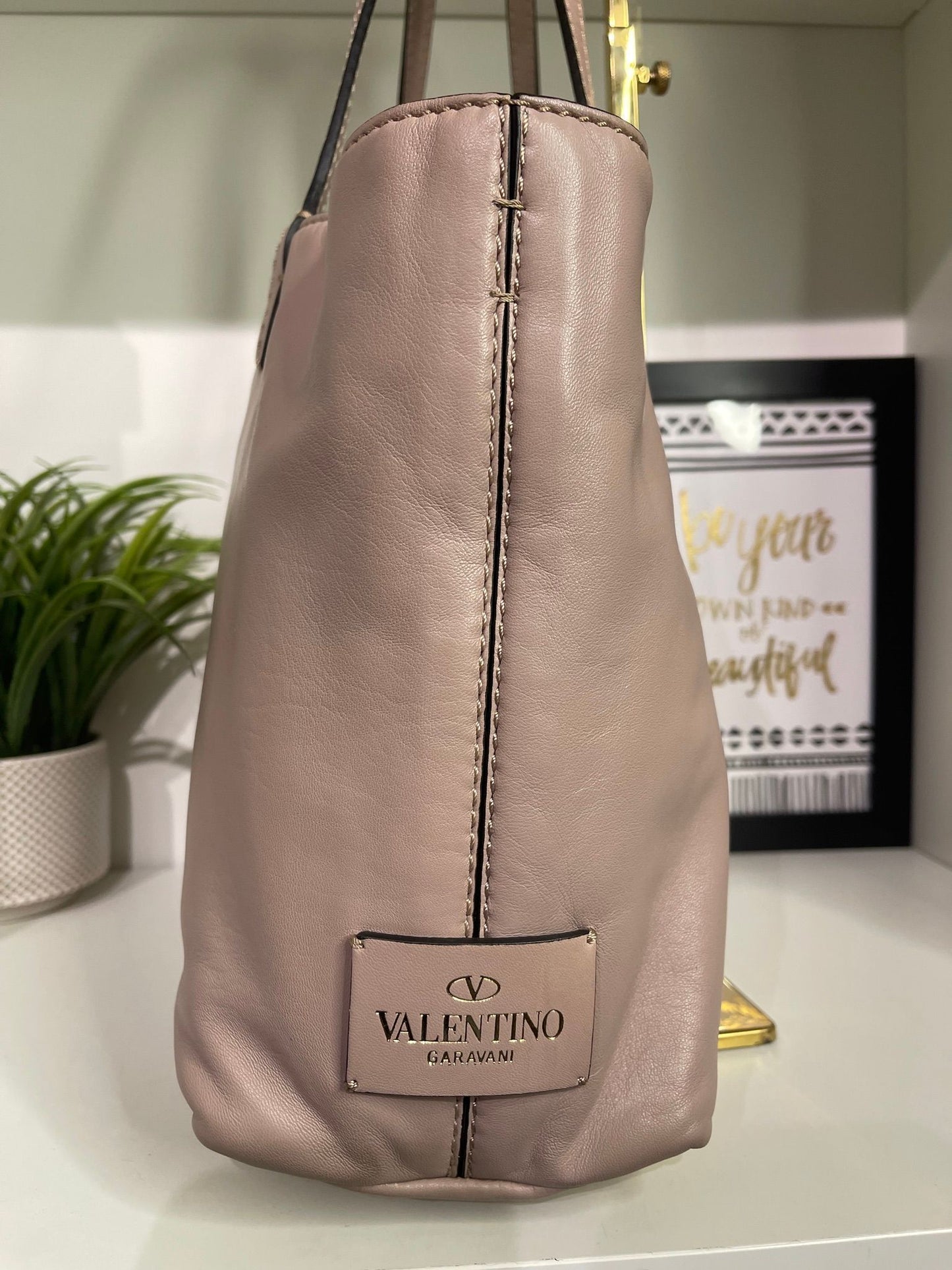 101. Valentino Rockstud Tote Dusty Rose