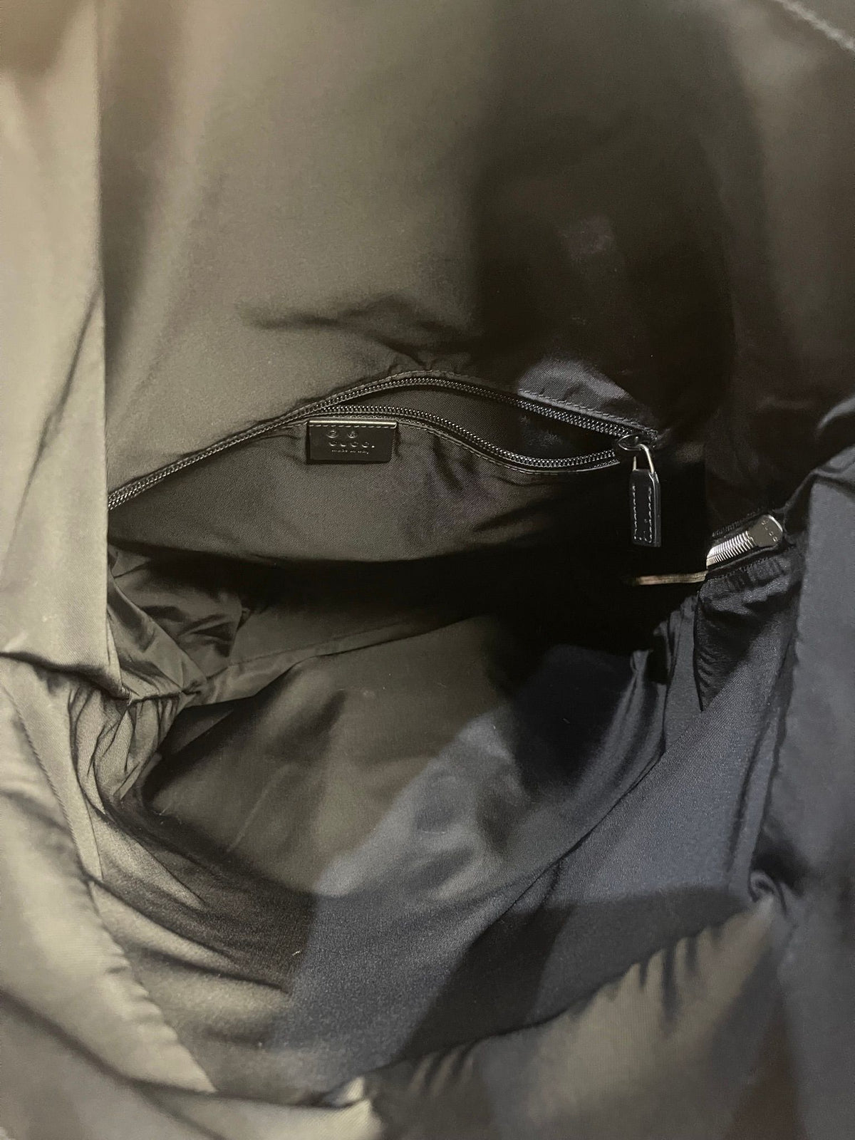 61. Gucci Black Sherry Line Canvas Backpack