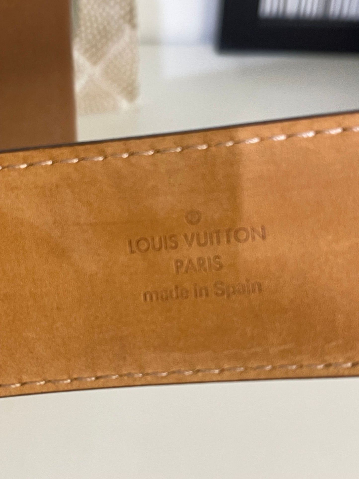 118. Louis Vuitton Damier Ebene Belt Size 110/44