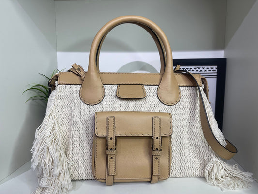 38. Chloe Edith Fringe Medium Day Bag