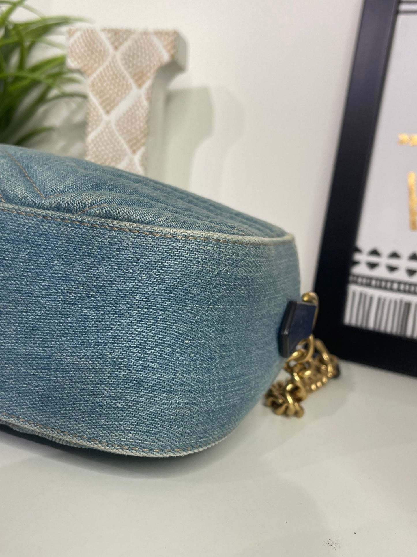 75. Gucci Denim Camera Bag