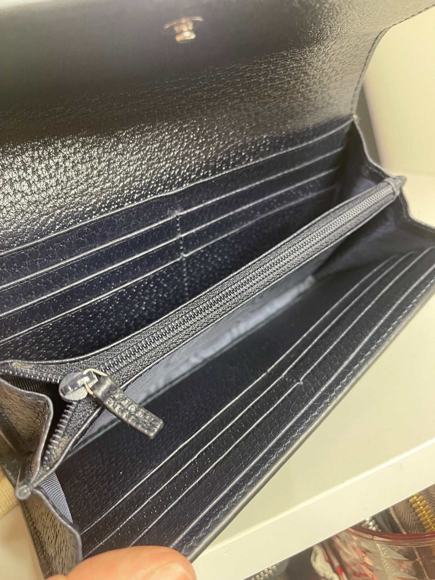 117. Gucci Supreme Navy Long Wallet