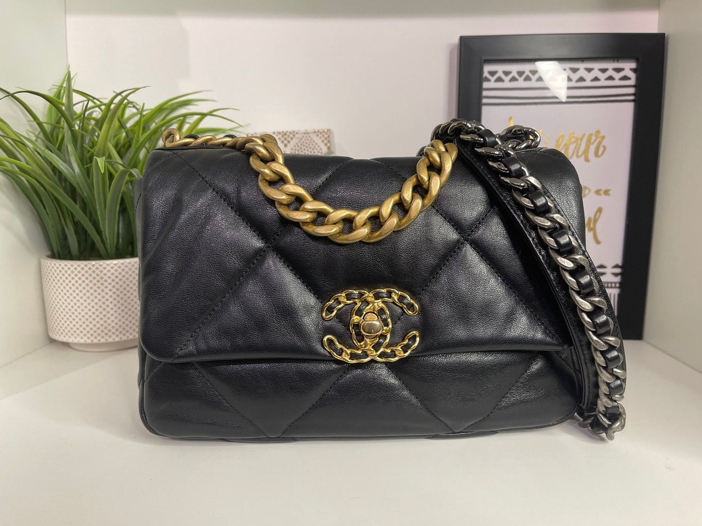 35. Chanel 19 Black Small Shoulder Bag