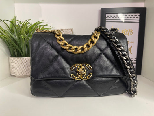 35. Chanel 19 Black Small Shoulder Bag