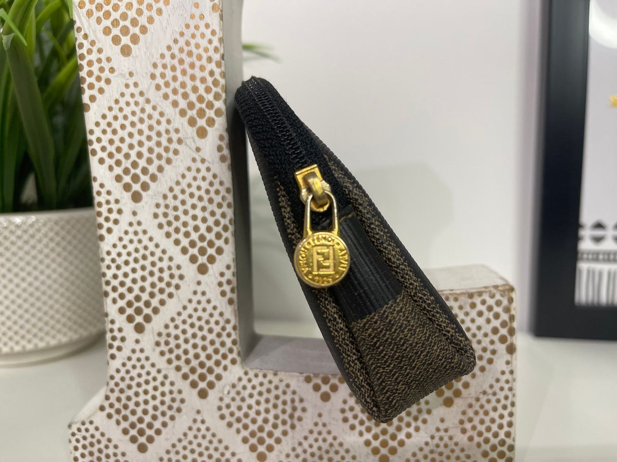 12. Fendi Pequin Cosmetic Case Pouch
