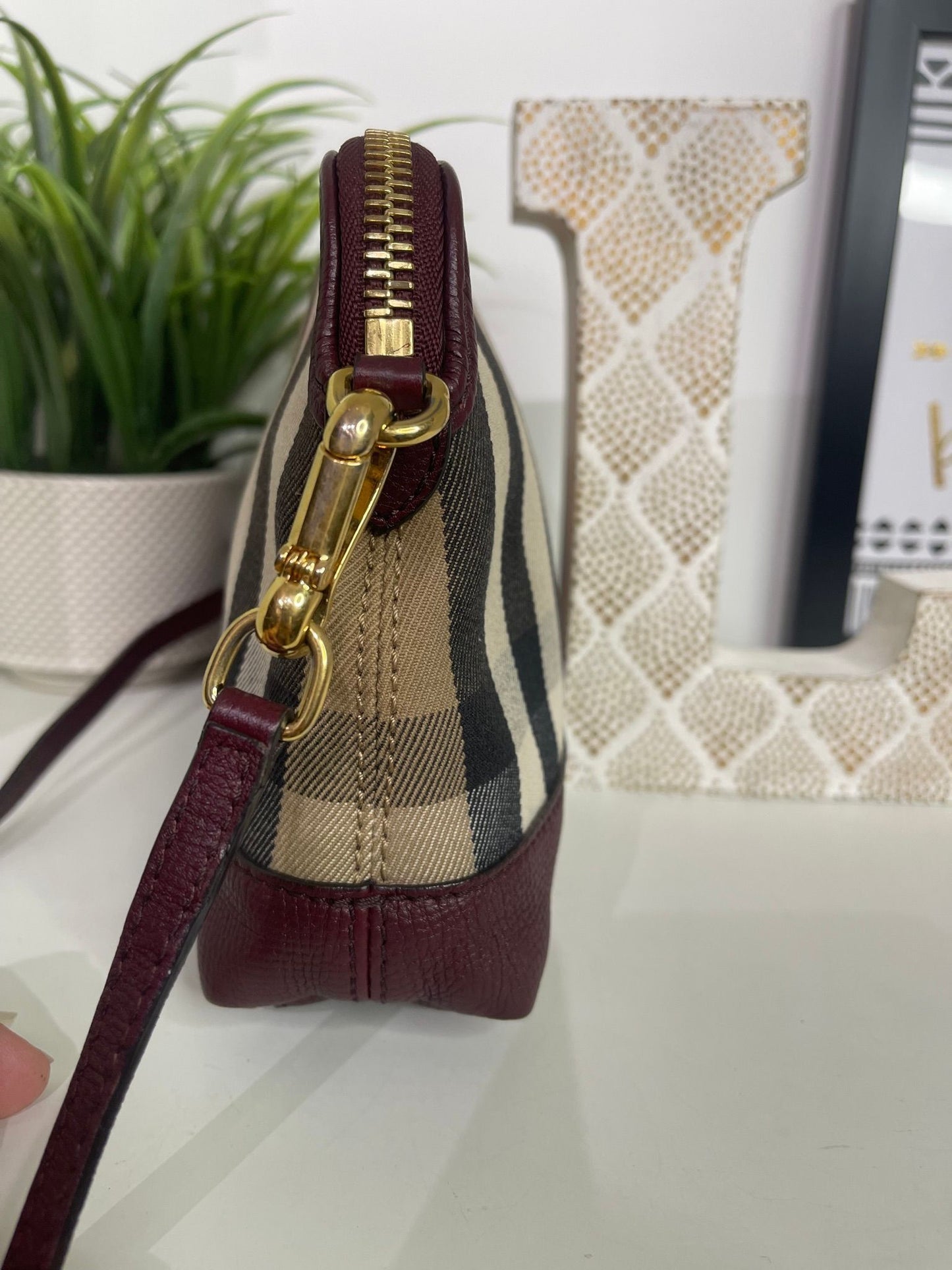 107. Burberry Derby House Check Crossbody