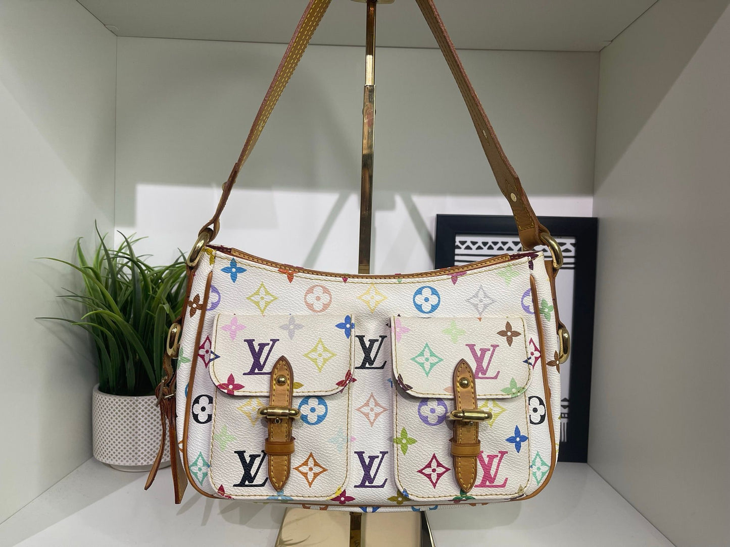 3. Louis Vuitton White Multicolor Takashi Murakami Lodge PM