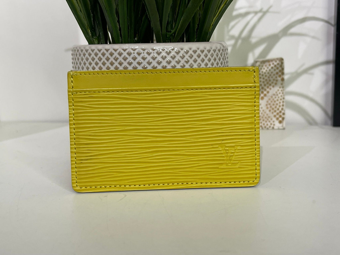 60. Louis Vuitton Yellow Epi Card Holder