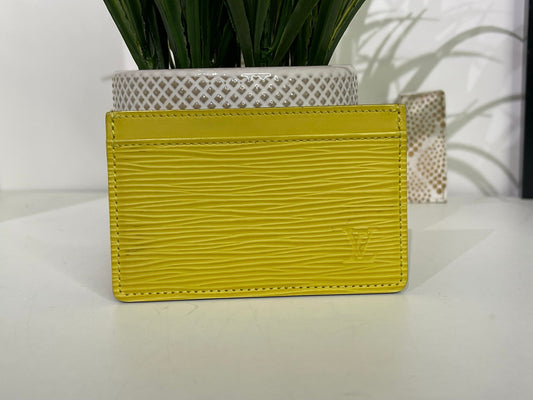 60. Louis Vuitton Yellow Epi Card Holder
