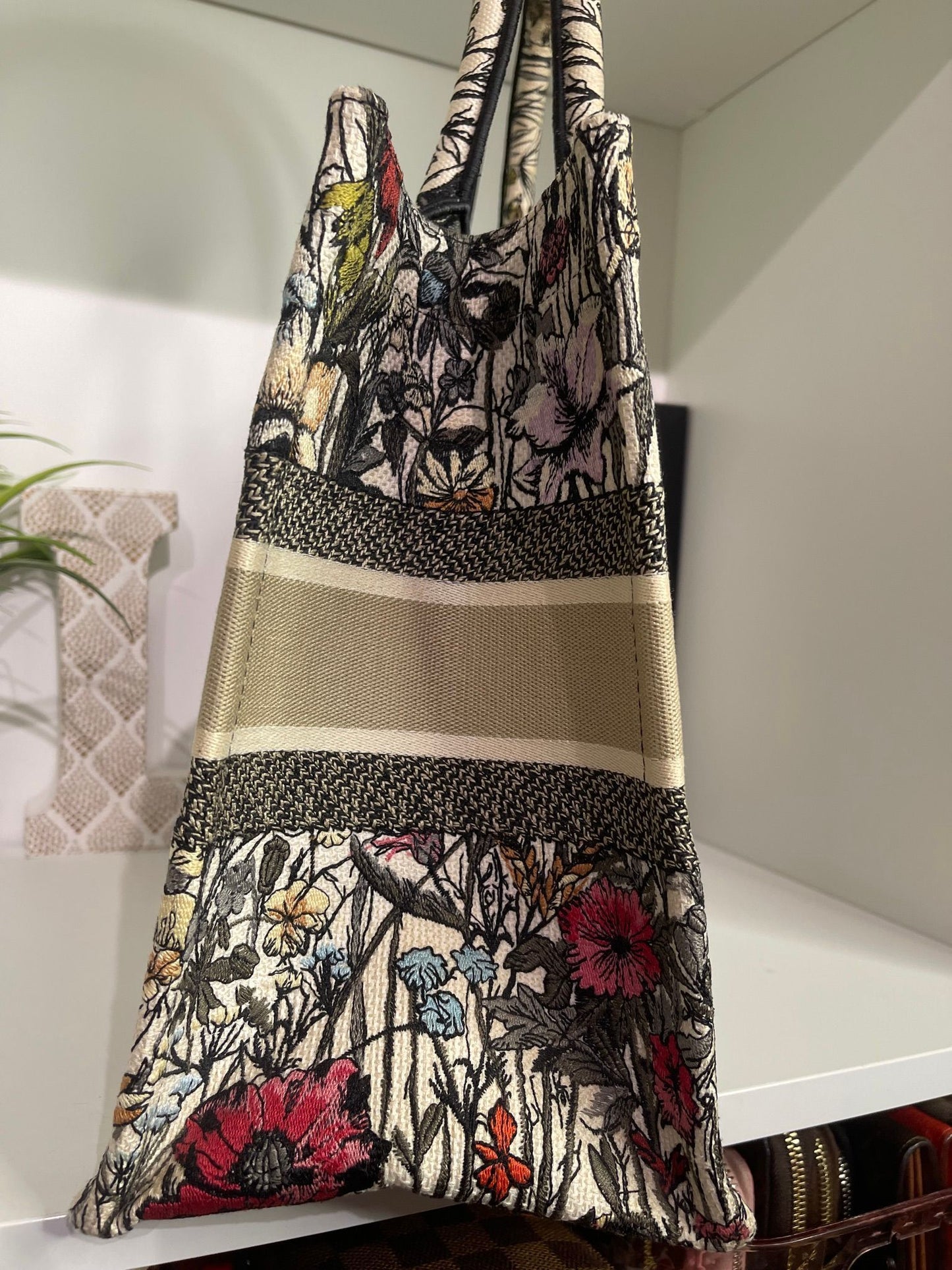 110. Christian Dior Medium Floral Book Tote