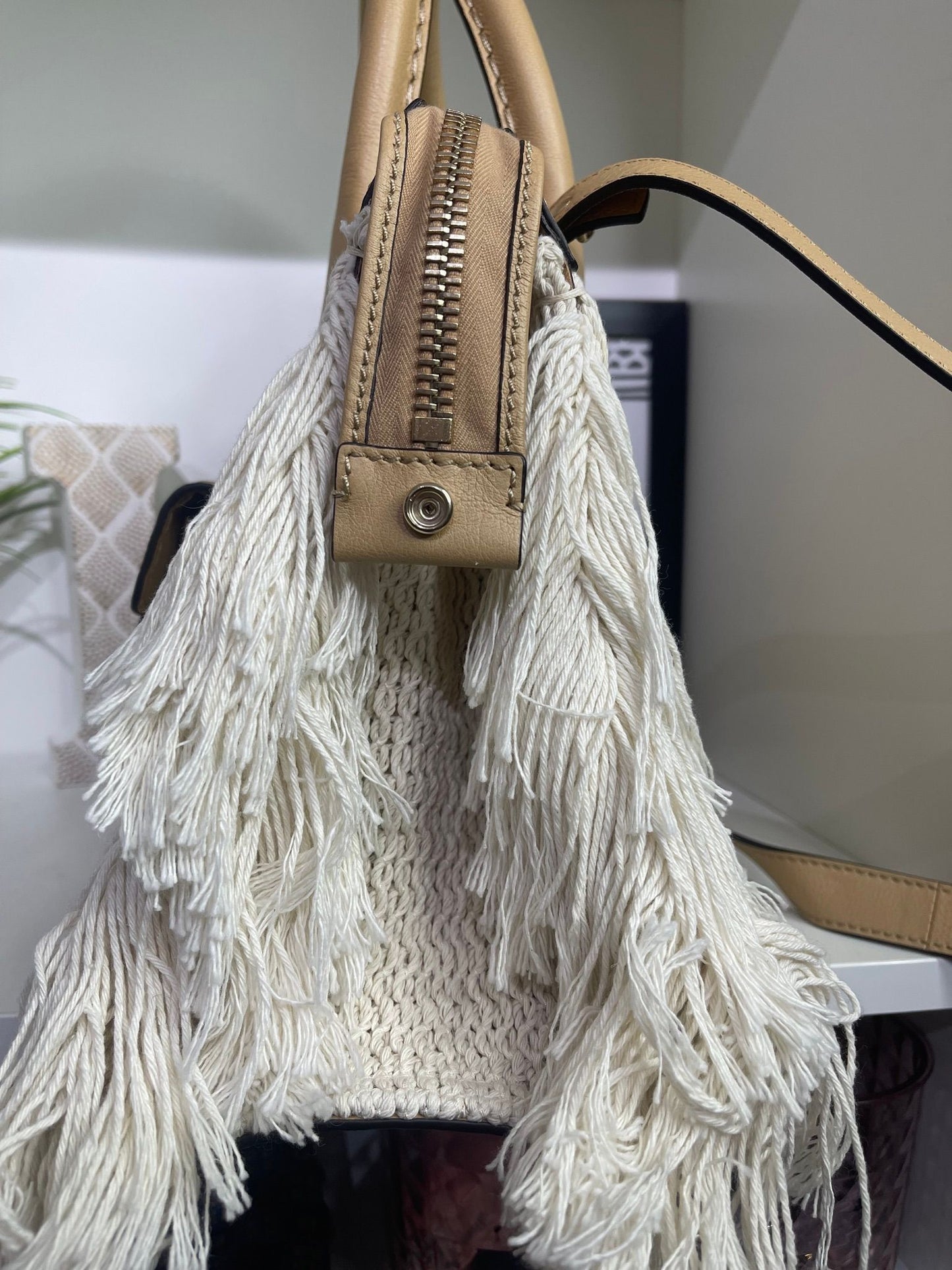 38. Chloe Edith Fringe Medium Day Bag
