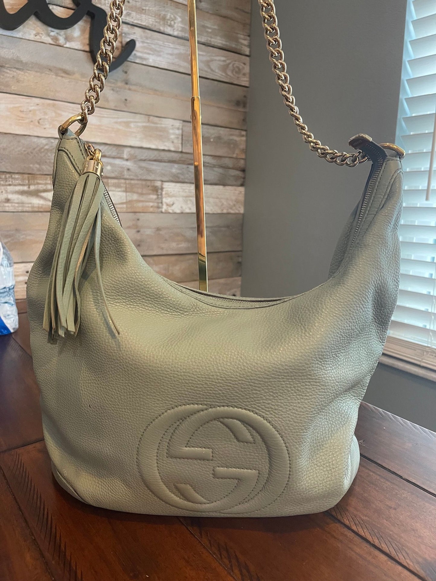 76. Gucci Soho Hobo Shoulder Bag (Mint Green)